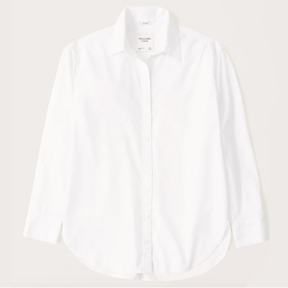 ABERCROMBIE OVERSIZED POPLIN BUTTON-UP